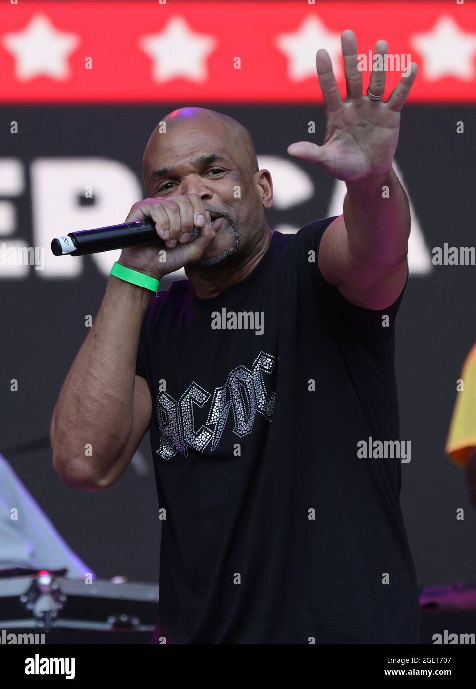 Forest Hills Stadium, Queens, New York, USA, August 20, 2021 - Darryl McDaniels von DMC während der Hip Hop Summer NYC Homecoming Concert Series 2021 heute im Queens Forest Hills Stadium Foto: Luiz Rampelotto/EuropaNewswire FOTOKREDIT ERFORDERLICH. Quelle: dpa picture Alliance/Alamy Live News Stockfoto