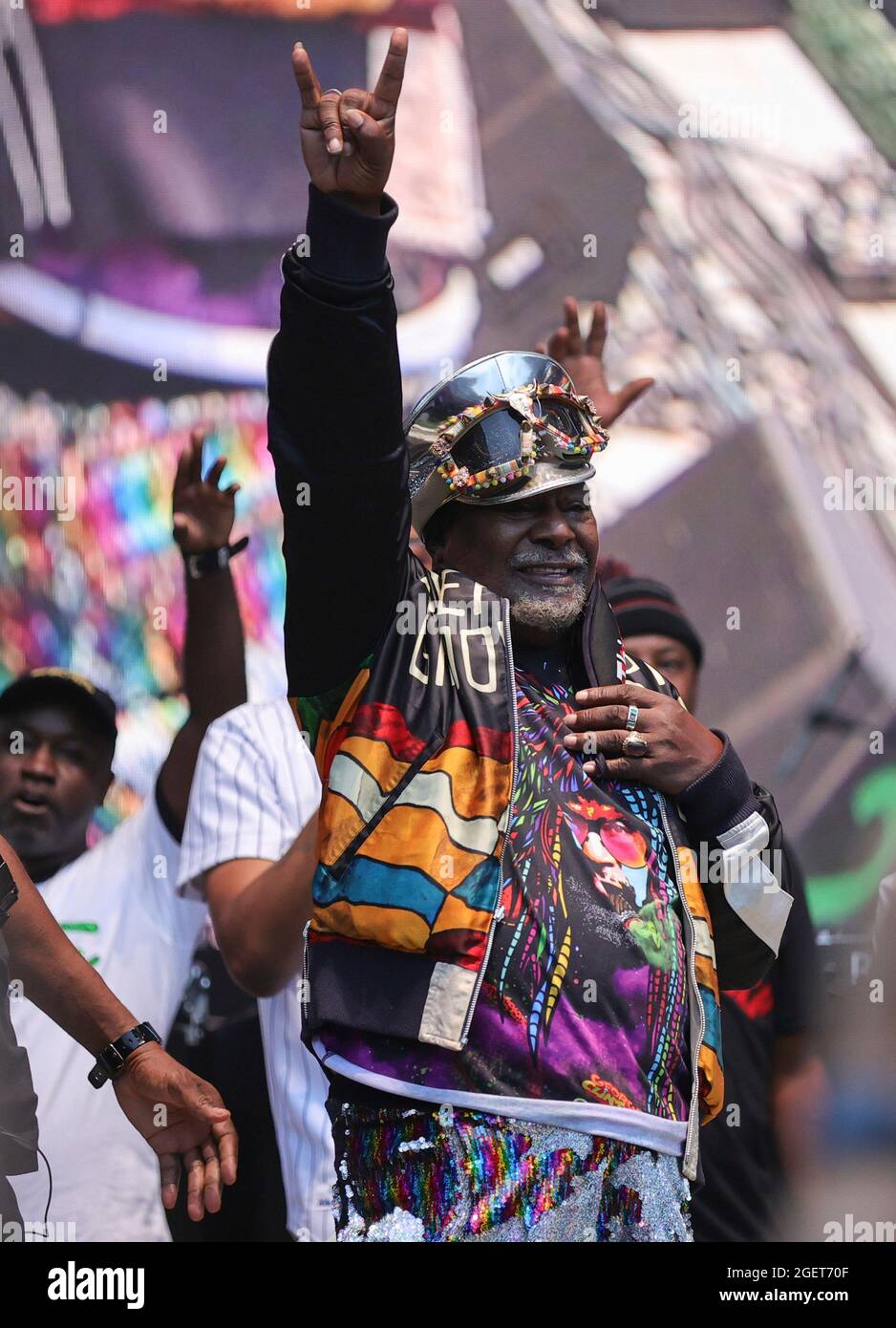 Forest Hills Stadium, Queens, New York, USA, August 20, 2021 - George Clinton während der Hip Hop Summer NYC Homecoming Concert Series 2021 heute im Queens Forest Hills Stadium Foto: Luiz Rampelotto/EuropaNewswire FOTOKREDIT ERFORDERLICH. Quelle: dpa picture Alliance/Alamy Live News Stockfoto