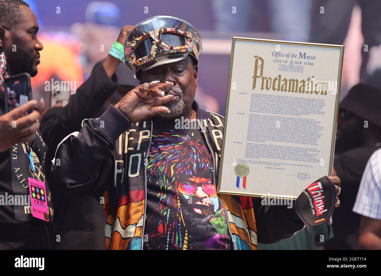 Forest Hills Stadium, Queens, New York, USA, August 20, 2021 - George Clinton während der Hip Hop Summer NYC Homecoming Concert Series 2021 heute im Queens Forest Hills Stadium Foto: Luiz Rampelotto/EuropaNewswire FOTOKREDIT ERFORDERLICH. Quelle: dpa picture Alliance/Alamy Live News Stockfoto