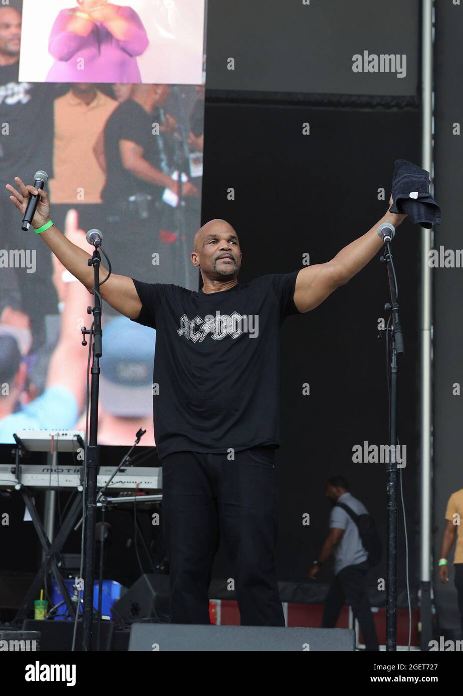 Forest Hills Stadium, Queens, New York, USA, August 20, 2021 - Darryl McDaniels von DMC während der Hip Hop Summer NYC Homecoming Concert Series 2021 heute im Queens Forest Hills Stadium Foto: Luiz Rampelotto/EuropaNewswire FOTOKREDIT ERFORDERLICH. Quelle: dpa picture Alliance/Alamy Live News Stockfoto