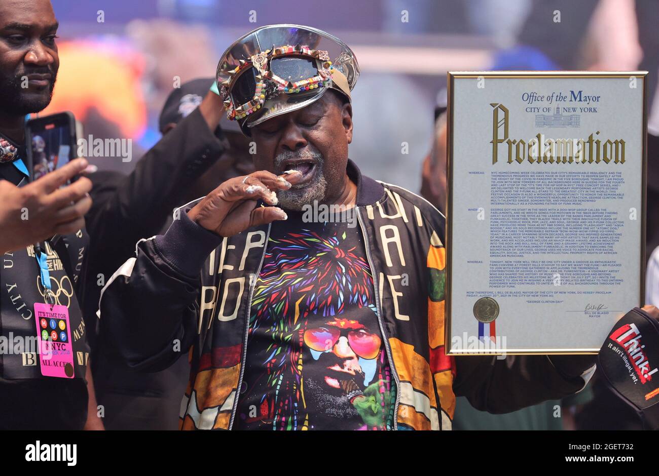 Forest Hills Stadium, Queens, New York, USA, August 20, 2021 - George Clinton während der Hip Hop Summer NYC Homecoming Concert Series 2021 heute im Queens Forest Hills Stadium Foto: Luiz Rampelotto/EuropaNewswire FOTOKREDIT ERFORDERLICH. Quelle: dpa picture Alliance/Alamy Live News Stockfoto