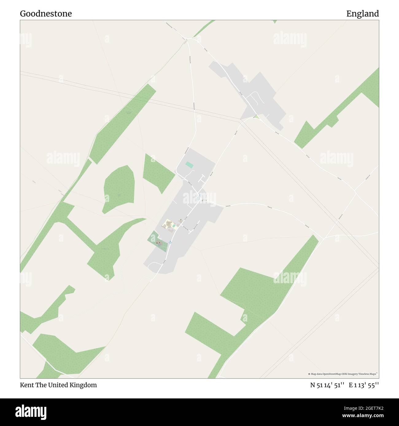 Goodnestone, Kent, Vereinigtes Königreich, England, N 51 14' 51'', E 1 13' 55'', map, Timeless Map veröffentlicht im Jahr 2021. Reisende, Entdecker und Abenteurer wie Florence Nightingale, David Livingstone, Ernest Shackleton, Lewis and Clark und Sherlock Holmes haben sich bei der Planung von Reisen zu den entlegensten Ecken der Welt auf Karten verlassen.Timeless Maps kartiert die meisten Orte auf der Welt und zeigt die Verwirklichung großer Träume Stockfoto