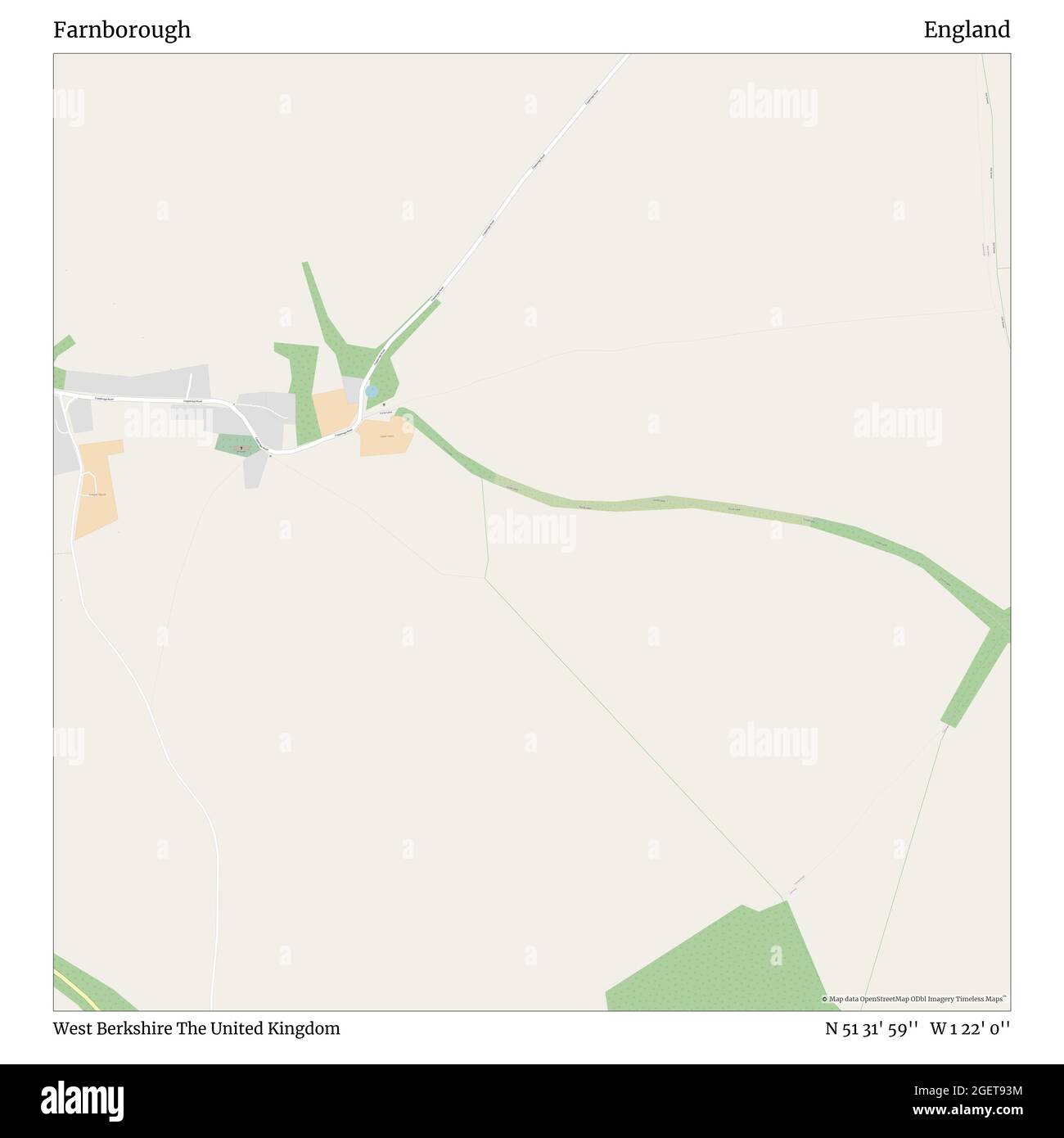 Farnborough, West berkshire, Großbritannien, England, N 51 31' 59'', W 1 22' 0'', map, Timeless Map veröffentlicht im Jahr 2021. Reisende, Entdecker und Abenteurer wie Florence Nightingale, David Livingstone, Ernest Shackleton, Lewis and Clark und Sherlock Holmes haben sich bei der Planung von Reisen zu den entlegensten Ecken der Welt auf Karten verlassen.Timeless Maps kartiert die meisten Orte auf der Welt und zeigt die Verwirklichung großer Träume Stockfoto