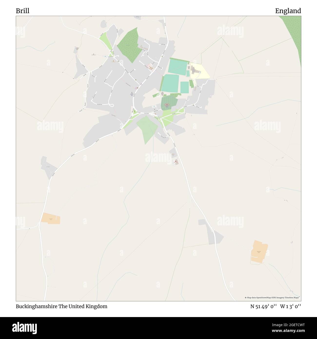 Brill, Buckinghamshire, Großbritannien, England, N 51 49' 0'', W 1 3' 0'', map, Timeless Map veröffentlicht im Jahr 2021. Reisende, Entdecker und Abenteurer wie Florence Nightingale, David Livingstone, Ernest Shackleton, Lewis and Clark und Sherlock Holmes haben sich bei der Planung von Reisen zu den entlegensten Ecken der Welt auf Karten verlassen.Timeless Maps kartiert die meisten Orte auf der Welt und zeigt die Verwirklichung großer Träume Stockfoto