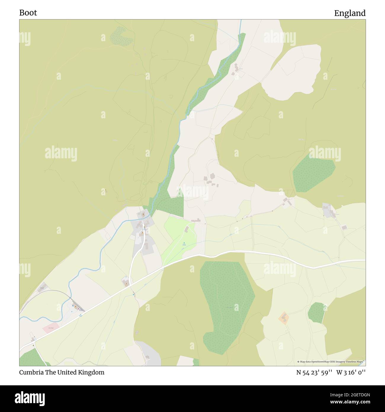 Boot, Cumbria, Großbritannien, England, N 54 23' 59'', W 3 16' 0'', map, Timeless Map veröffentlicht im Jahr 2021. Reisende, Entdecker und Abenteurer wie Florence Nightingale, David Livingstone, Ernest Shackleton, Lewis and Clark und Sherlock Holmes haben sich bei der Planung von Reisen zu den entlegensten Ecken der Welt auf Karten verlassen.Timeless Maps kartiert die meisten Orte auf der Welt und zeigt die Verwirklichung großer Träume Stockfoto