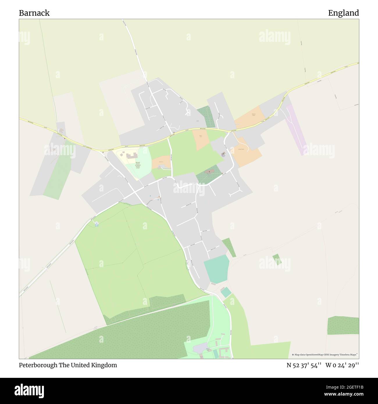 Barnack, Peterborough, Großbritannien, England, N 52 37' 54'', W 0 24' 29'', map, Timeless Map veröffentlicht im Jahr 2021. Reisende, Entdecker und Abenteurer wie Florence Nightingale, David Livingstone, Ernest Shackleton, Lewis and Clark und Sherlock Holmes haben sich bei der Planung von Reisen zu den entlegensten Ecken der Welt auf Karten verlassen.Timeless Maps kartiert die meisten Orte auf der Welt und zeigt die Verwirklichung großer Träume Stockfoto