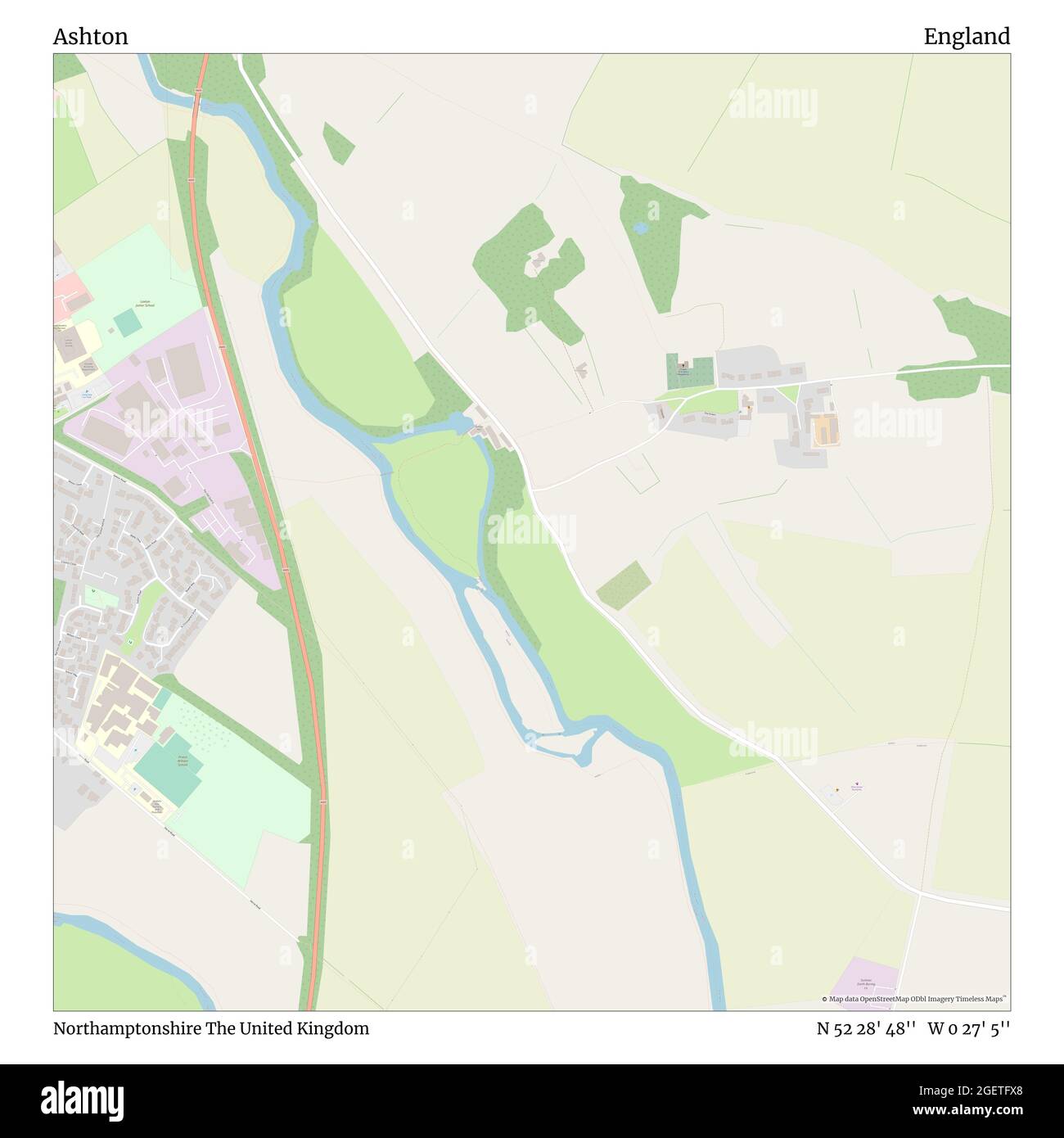 Ashton, Northamptonshire, Großbritannien, England, N 52 28' 48'', W 0 27' 5'', map, Timeless Map veröffentlicht im Jahr 2021. Reisende, Entdecker und Abenteurer wie Florence Nightingale, David Livingstone, Ernest Shackleton, Lewis and Clark und Sherlock Holmes haben sich bei der Planung von Reisen zu den entlegensten Ecken der Welt auf Karten verlassen.Timeless Maps kartiert die meisten Orte auf der Welt und zeigt die Verwirklichung großer Träume Stockfoto