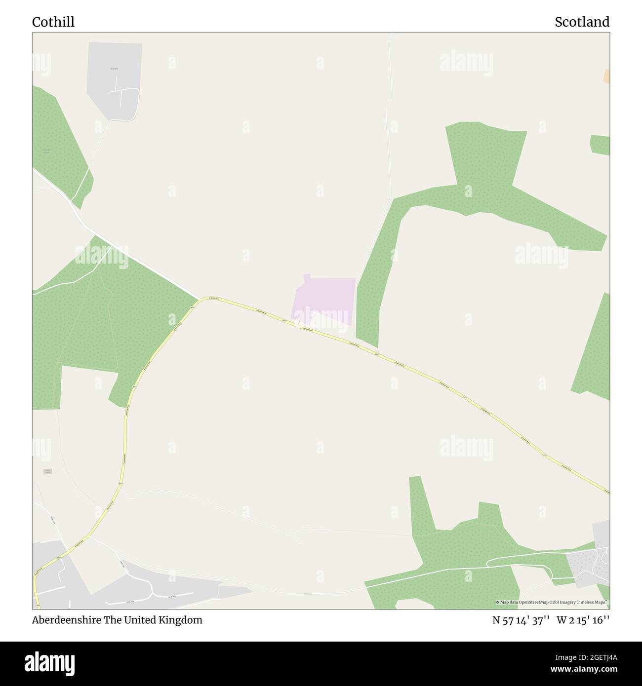 Cothill, Aberdeenshire, Großbritannien, Schottland, N 57 14' 37'', W 2 15' 16'', map, Timeless Map veröffentlicht im Jahr 2021. Reisende, Entdecker und Abenteurer wie Florence Nightingale, David Livingstone, Ernest Shackleton, Lewis and Clark und Sherlock Holmes haben sich bei der Planung von Reisen zu den entlegensten Ecken der Welt auf Karten verlassen.Timeless Maps kartiert die meisten Orte auf der Welt und zeigt die Verwirklichung großer Träume Stockfoto