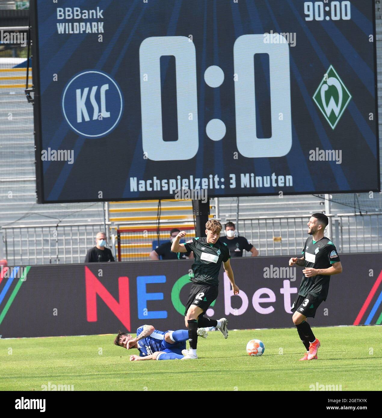 KSC 2. Liga gegen Werder Bremen zweite Liga, Wildparkstadion Karlsruher SC 21. August 2021 Stockfoto