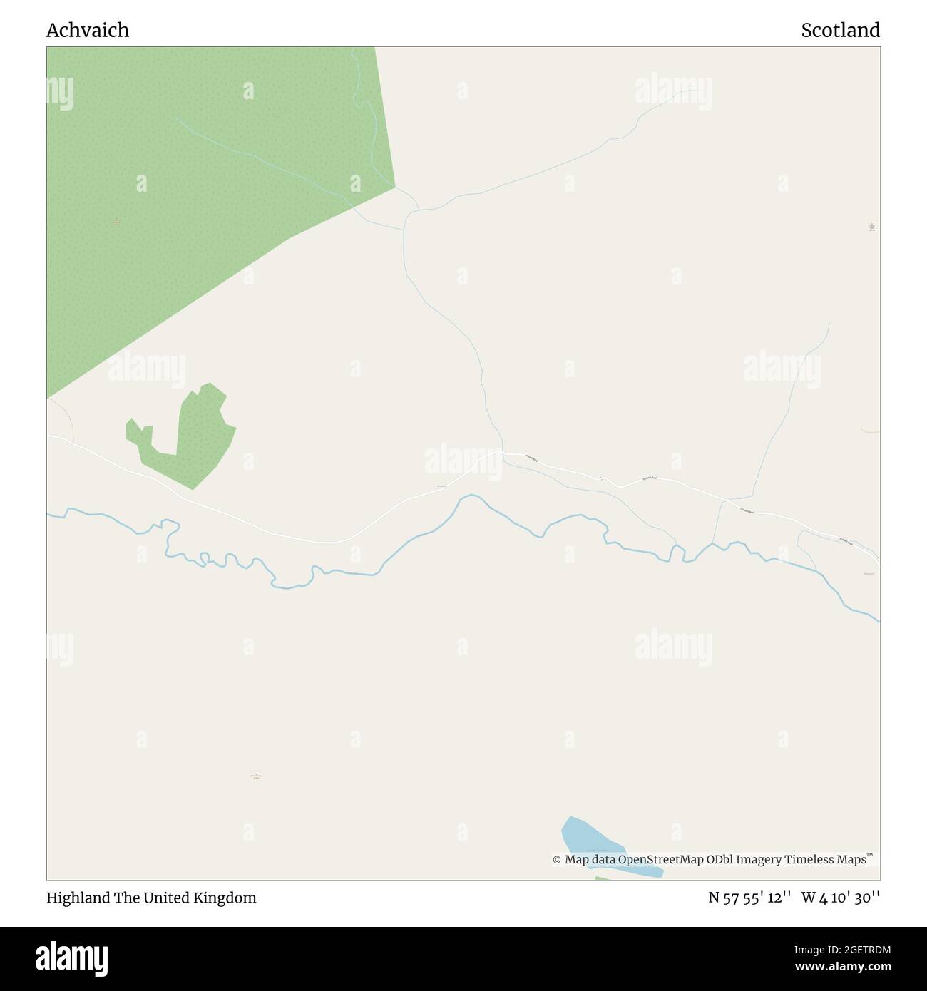 Achvaich, Highland, Vereinigtes Königreich, Schottland, N 57 55' 12'', W 4 10' 30'', map, Timeless Map veröffentlicht im Jahr 2021. Reisende, Entdecker und Abenteurer wie Florence Nightingale, David Livingstone, Ernest Shackleton, Lewis and Clark und Sherlock Holmes haben sich bei der Planung von Reisen zu den entlegensten Ecken der Welt auf Karten verlassen.Timeless Maps kartiert die meisten Orte auf der Welt und zeigt die Verwirklichung großer Träume Stockfoto