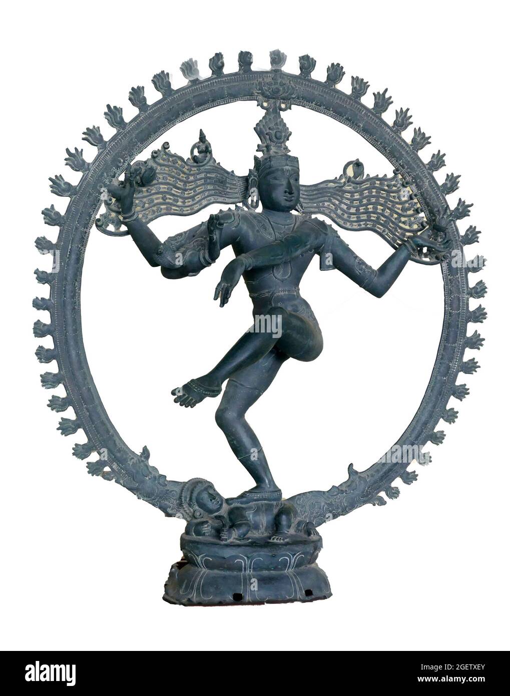 TANJORE, INDIEN - 29. DEZEMBER 2019 - Shiva Nataraja herr des Tanzes, 12. Jahrhundert Vedaranyam Chola Bronzeguss, Bradishwara Tempel, Tanjore, Thanjavur, Stockfoto