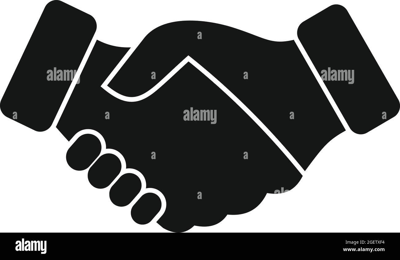 Zuverlässigkeit Handshake-Symbol einfacher Vektor. Vertrauen Sie auf Integrität Stock Vektor