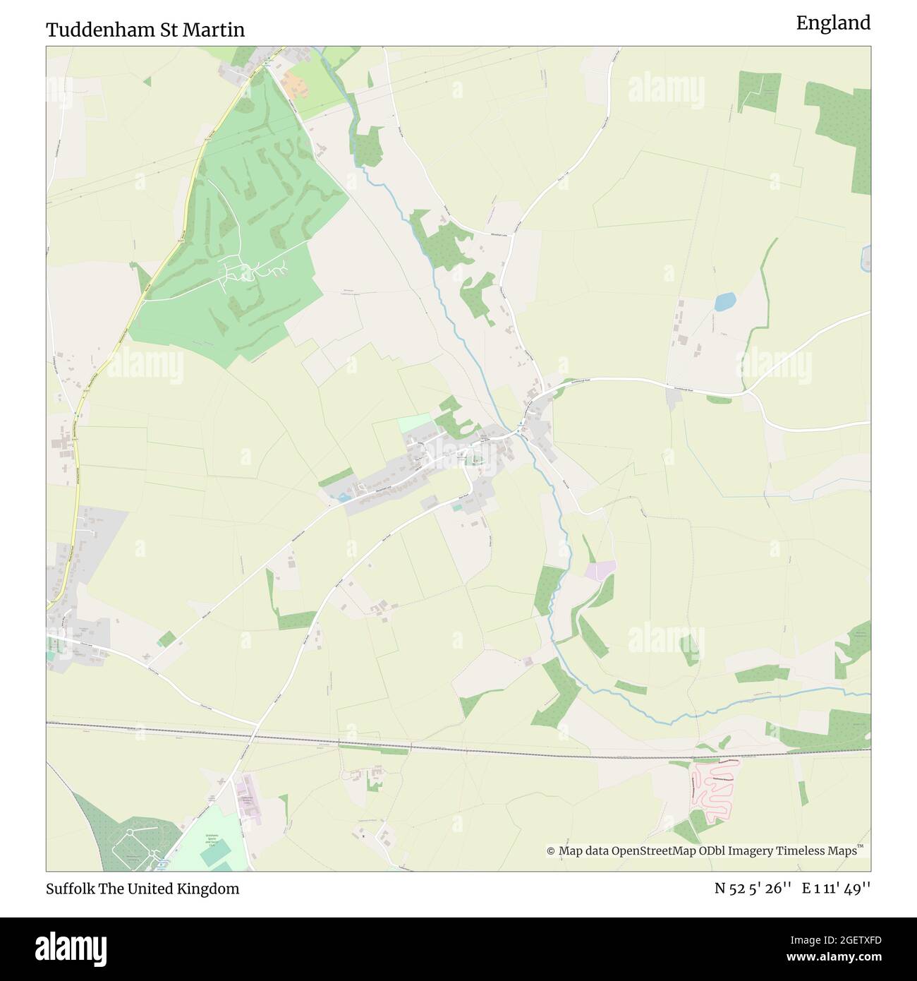 Tuddenham St Martin, Suffolk, Vereinigtes Königreich, England, N 52 5' 26'', E 1 11' 49'', map, Timeless Map veröffentlicht im Jahr 2021. Reisende, Entdecker und Abenteurer wie Florence Nightingale, David Livingstone, Ernest Shackleton, Lewis and Clark und Sherlock Holmes haben sich bei der Planung von Reisen zu den entlegensten Ecken der Welt auf Karten verlassen.Timeless Maps kartiert die meisten Orte auf der Welt und zeigt die Verwirklichung großer Träume Stockfoto