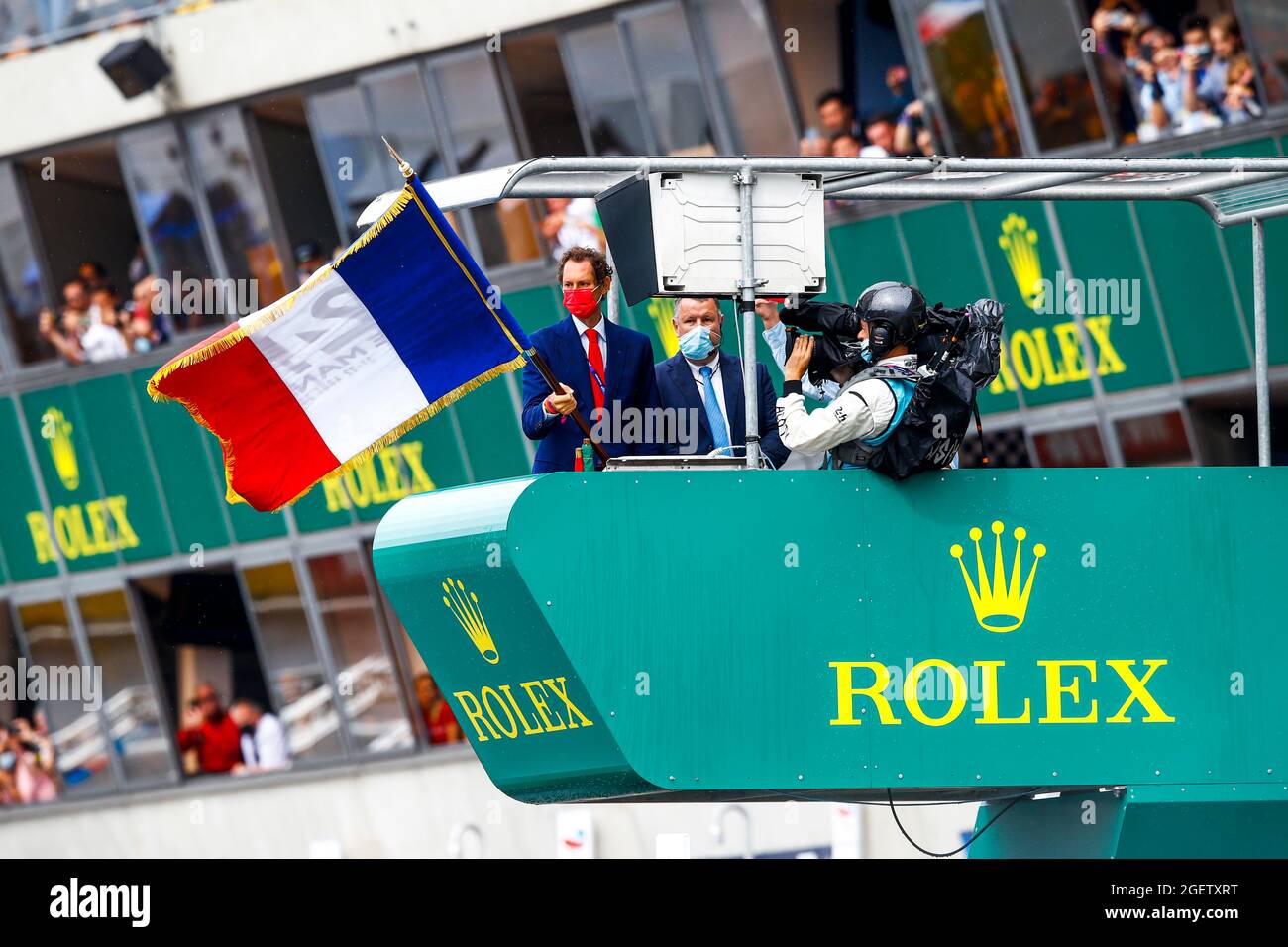 John Elkann, Chairman und CEO von Ferrari, Exor, Stellantis während der 24 Stunden von Le Mans 2021, dem 4. Lauf der FIA-Langstrecken-Weltmeisterschaft 2021, FIA WEC, auf dem Circuit de la Sarthe, vom 21. Bis 22. August 2021 in Le Mans, Frankreich - Foto Xavi Bonilla / DPPI Stockfoto