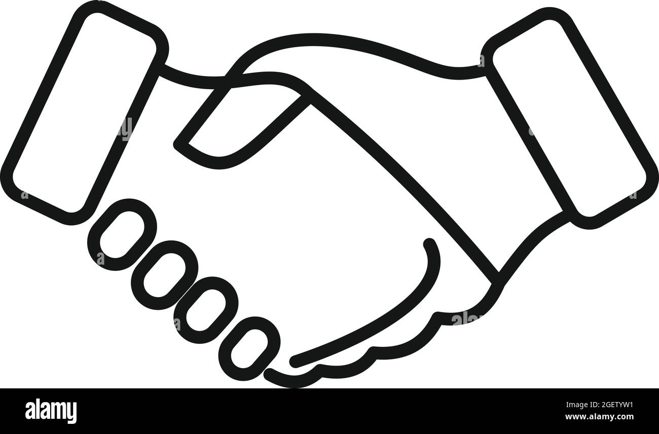 Reliability Handshake-Symbol Umriss Vektor. Vertrauen Sie auf Integrität Stock Vektor