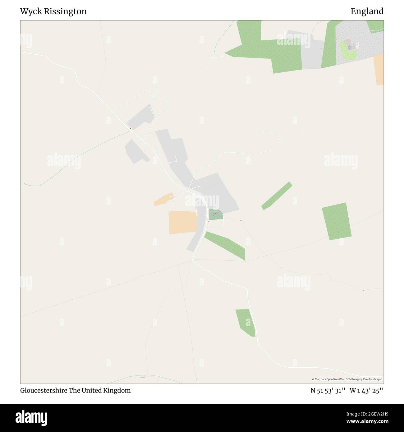 Wyck Rissington, Gloucestershire, Großbritannien, England, N 51 53' 31'', W 1 43' 25'', map, Timeless Map veröffentlicht im Jahr 2021. Reisende, Entdecker und Abenteurer wie Florence Nightingale, David Livingstone, Ernest Shackleton, Lewis and Clark und Sherlock Holmes haben sich bei der Planung von Reisen zu den entlegensten Ecken der Welt auf Karten verlassen.Timeless Maps kartiert die meisten Orte auf der Welt und zeigt die Verwirklichung großer Träume Stockfoto