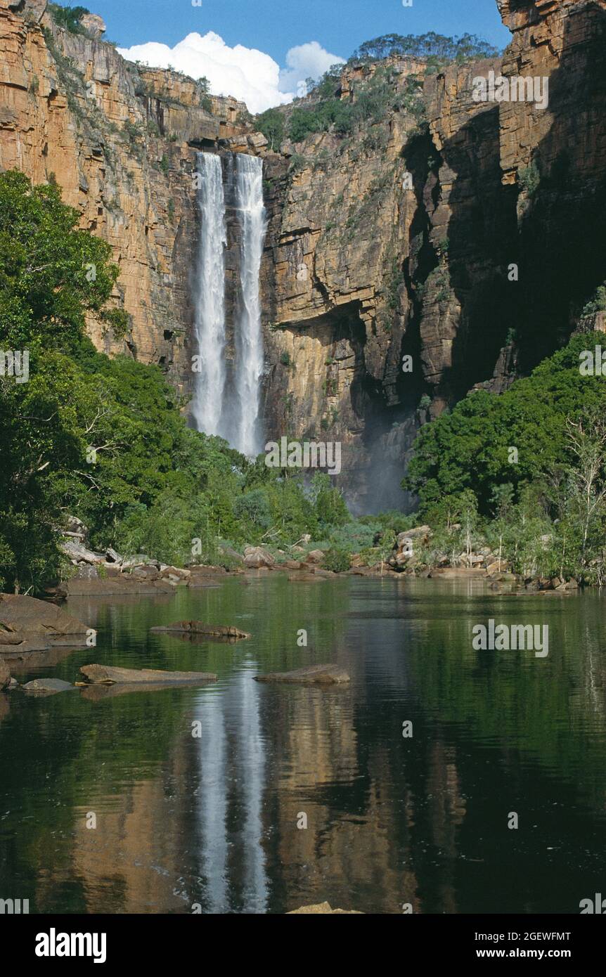 Australien. Northern Territory. Oberes Ende. Kakadu National Park. Landschaft. Jim Jim Falls. Stockfoto