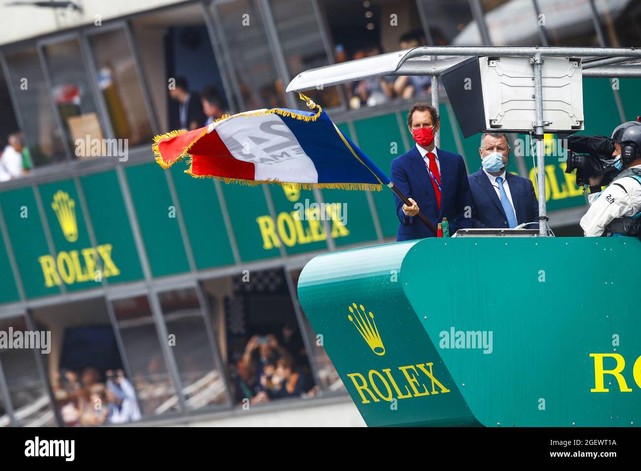 John Elkann, Chairman und CEO von Ferrari, Exor, Stellantis während der 24 Stunden von Le Mans 2021, dem 4. Lauf der FIA-Langstrecken-Weltmeisterschaft 2021, FIA WEC, auf dem Circuit de la Sarthe, vom 21. Bis 22. August 2021 in Le Mans, Frankreich - Foto Xavi Bonilla / DPPI Stockfoto