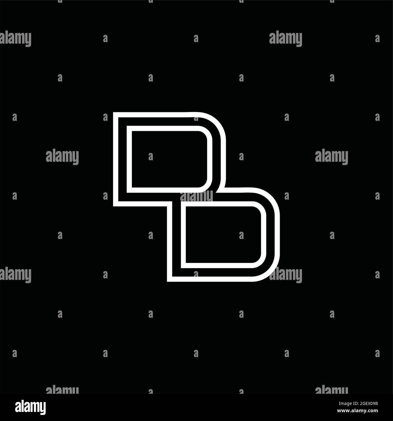 DD Logo Monogramm mit Linie Stil Blackground Design-Vorlage Stock Vektor