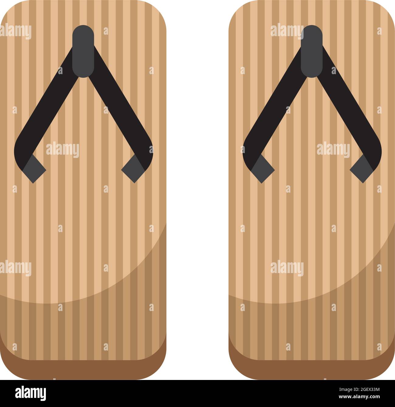 japanische Sandalen aus Holz traditionelle Ikone Stock Vektor