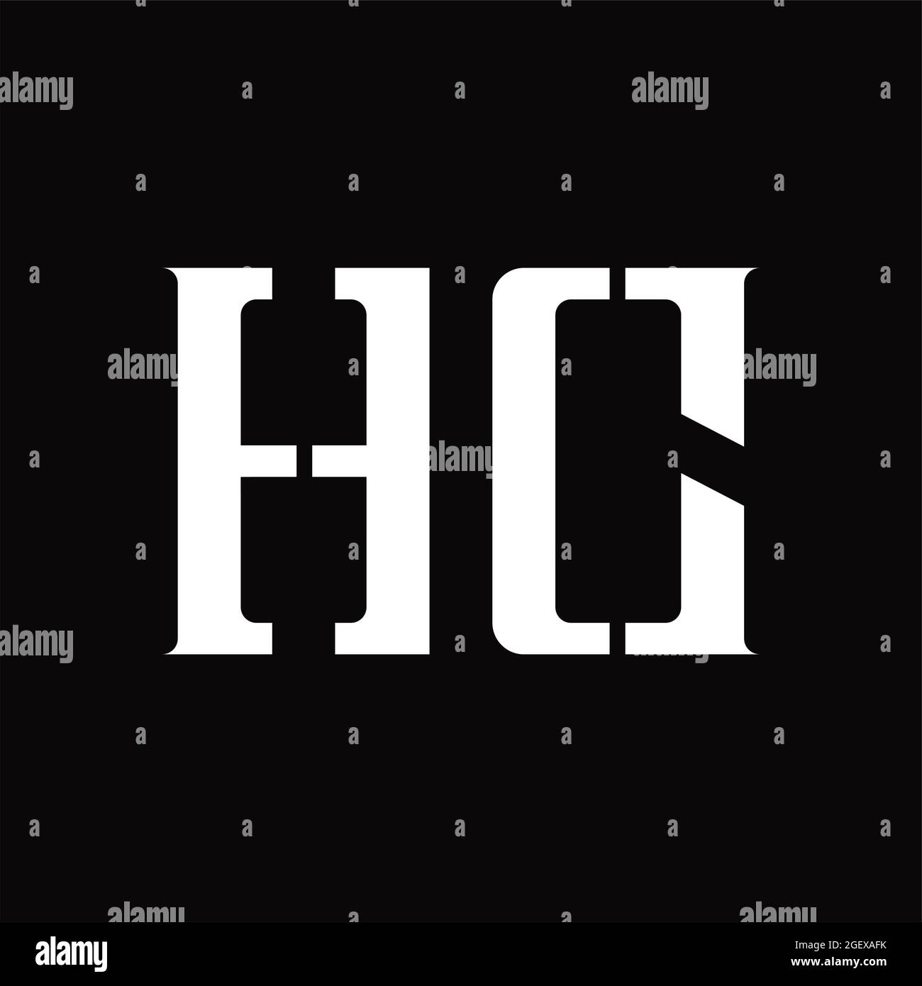 HC-Logo-Monogramm mit Schildform Umriss Designvorlage isoliert auf weißem Hintergrund' Stock Vektor