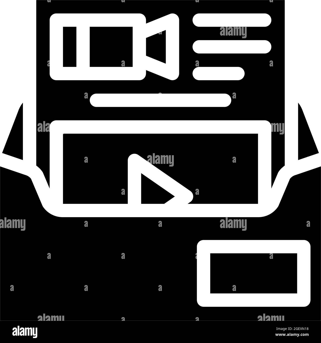 Einladung zur Videokonferenz Glyphen Symbol Vektor Illustration Stock Vektor