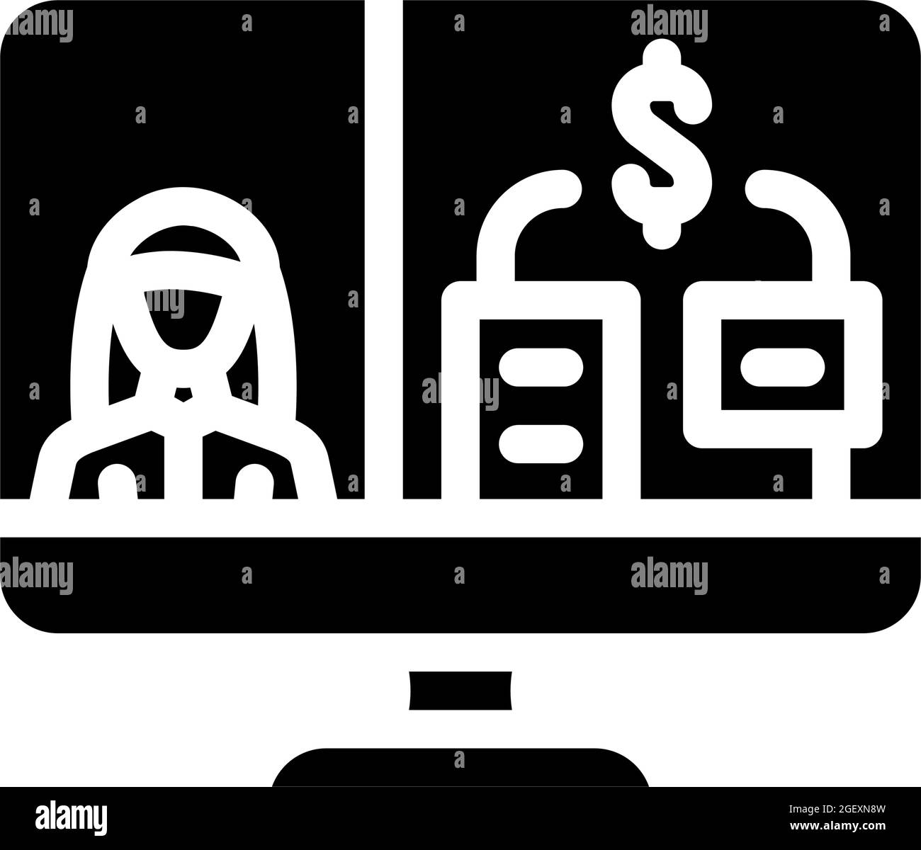 Illustration für Symbole für Geschäftsvideos auf der Glyphe Stock Vektor