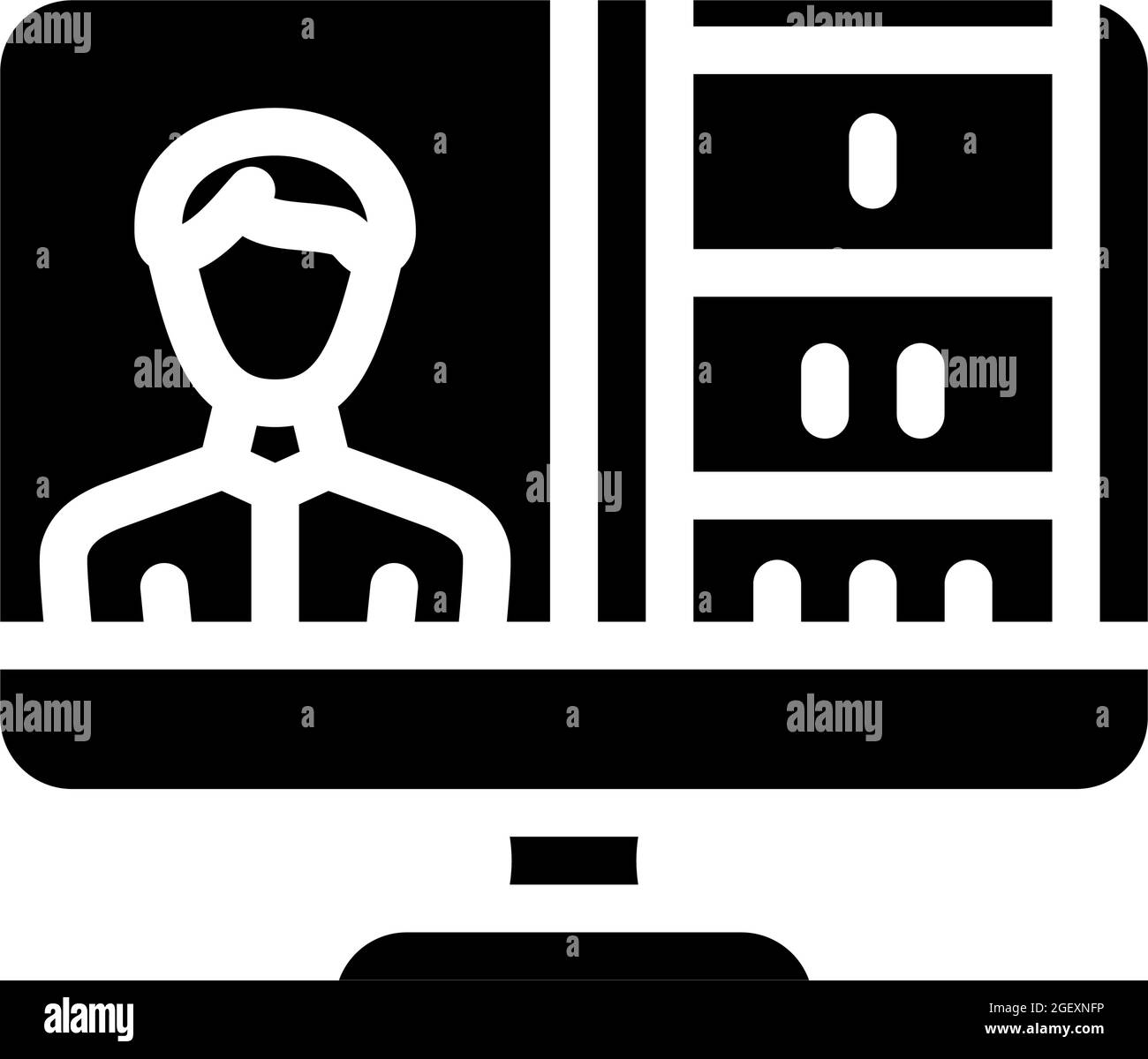 Online-Präsentation Glyphen Symbol Vektor Illustration Stock Vektor
