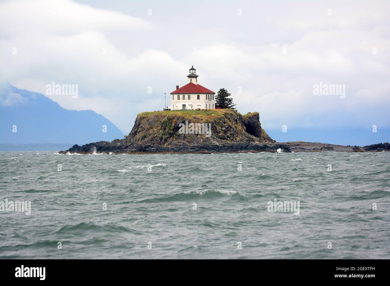 Eldred Rock Lighthouse, Haines-Juneau Passage, Alaska Stockfoto