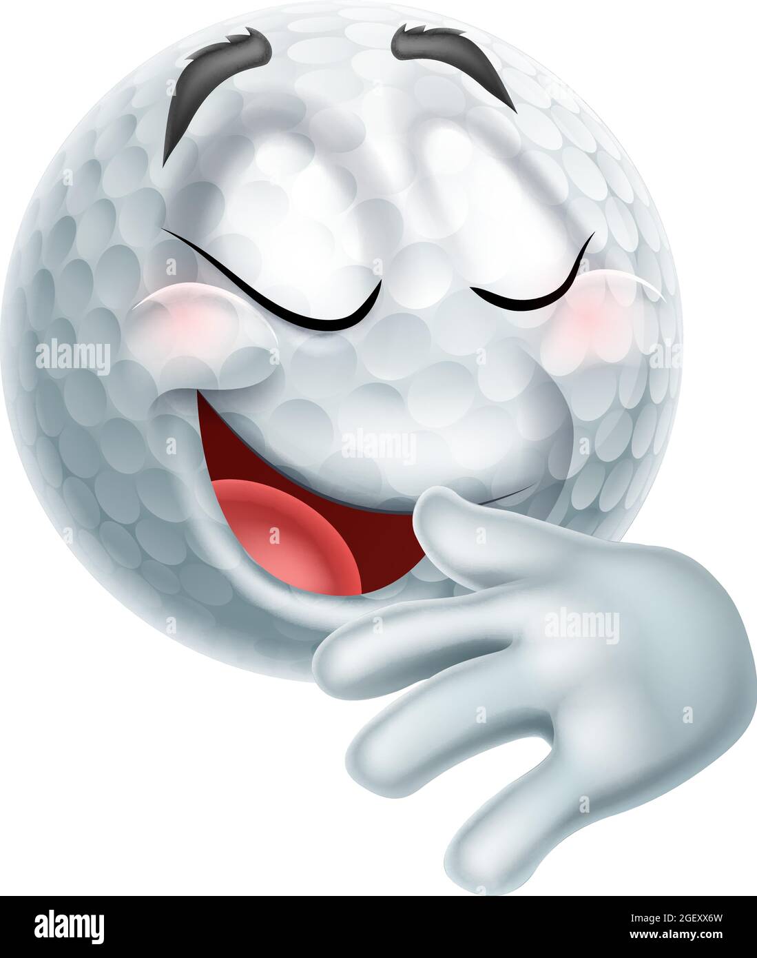 Stolz Erfreut Golf Ball Emoticon Emoji Ikone Stock Vektor