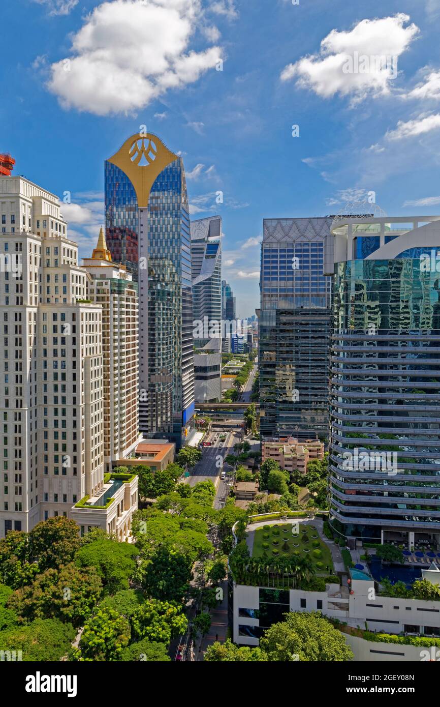 Wireless (Witthayu) Road, Embassy District, Bangkok Stockfoto