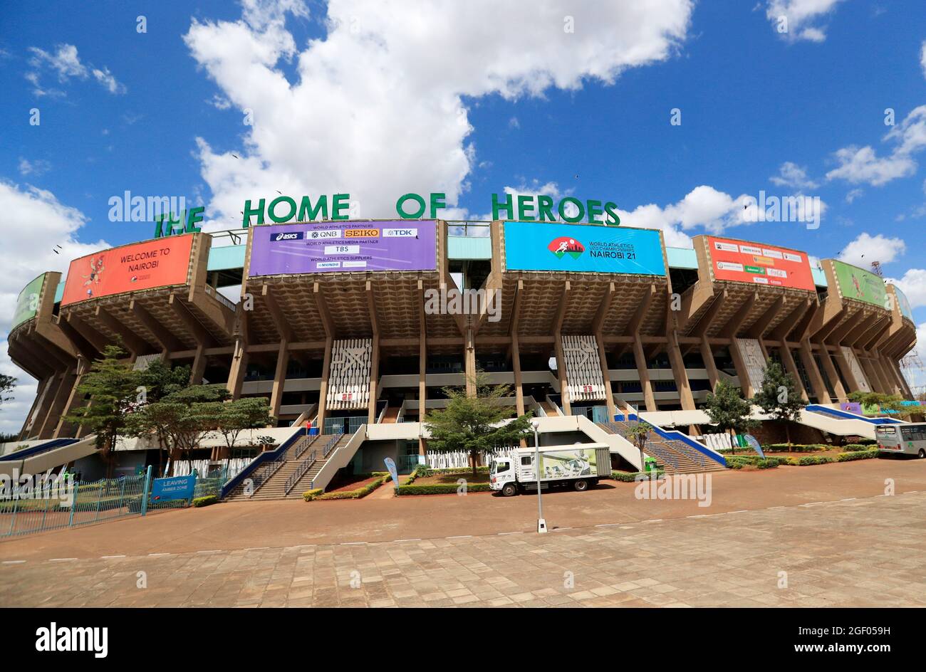 Leichtathletik - Leichtathletik-U20-Weltmeisterschaften 2021 - EINE Gesamtansicht zeigt das Kasarani-Stadion in Nairobi, Kenia 22. August 2021. REUTERS/Thomas Mukoya Stockfoto
