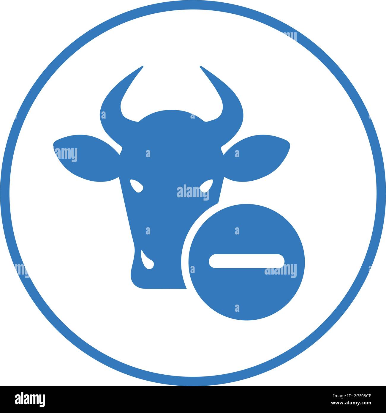 Stier löschen, Kuh entfernen Symbol ist auf weißem Hintergrund isoliert. Einfache Vektordarstellung für Grafik- und Webdesign oder kommerzielle Zwecke. Stock Vektor