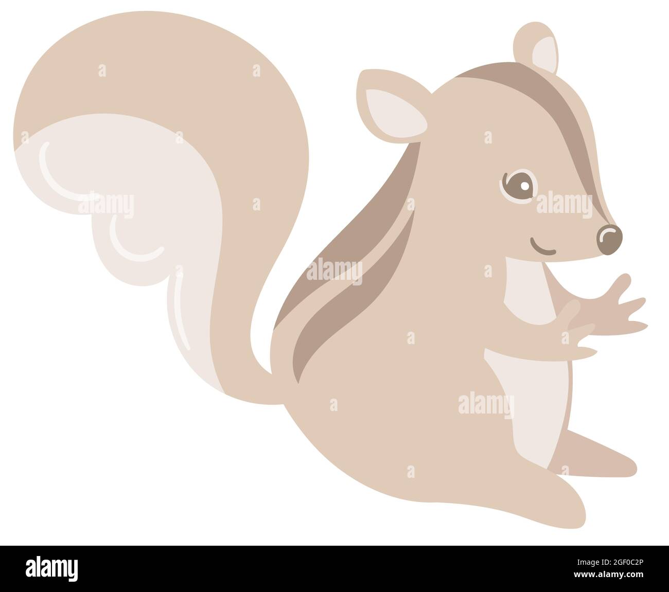 Eichhörnchen nimmt eine Eichel. Vektorgrafik. Alphabet-Karte. Niedliche Cartoon Tier Karte. Stock Vektor