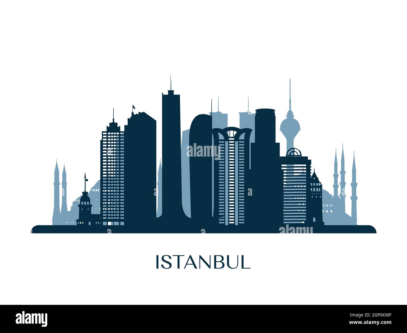 Skyline von Istanbul, monochrome Silhouette. Vektorgrafik. Stock Vektor