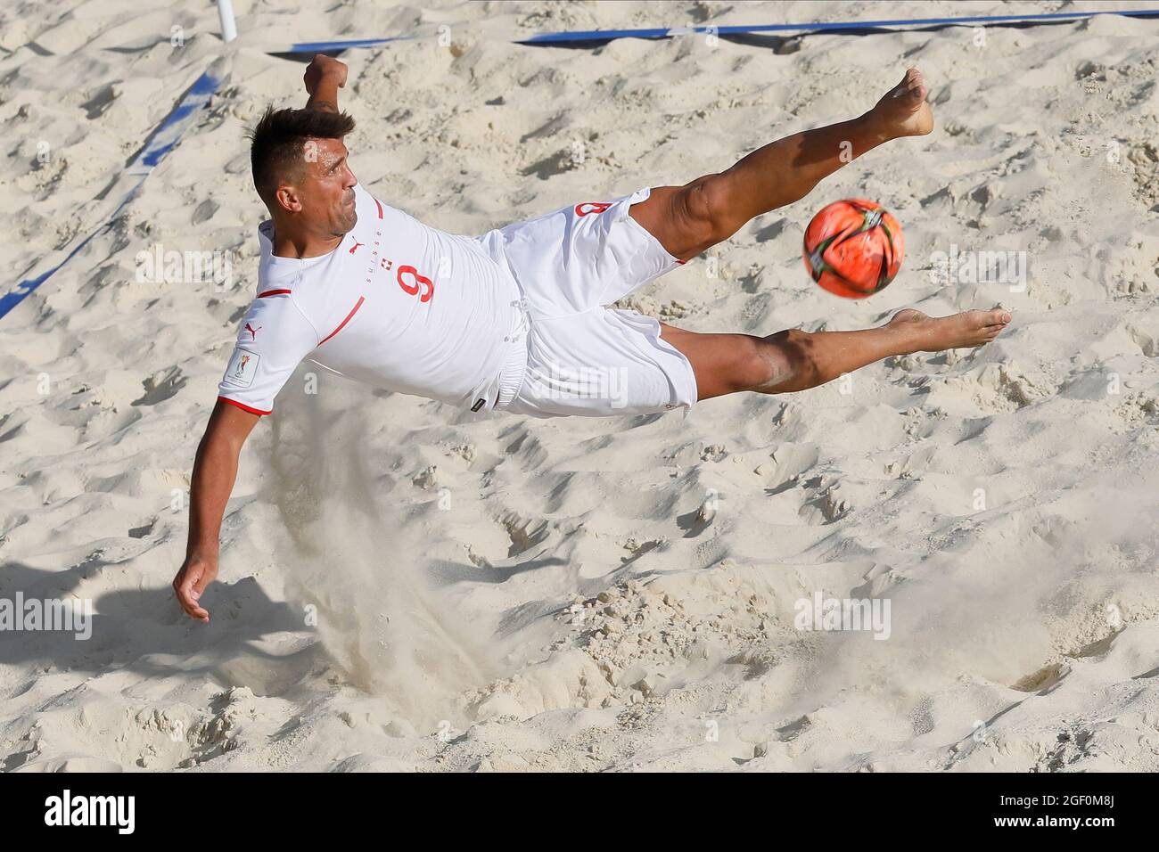 Moskau, Russland. 22. August 2021; Luzhniki Stadium, Moskau, Russland: FIFA World Cup Beach Football Turnier; Dejan Stankovic aus der Schweiz, während des Spiels zwischen Weißrussland und der Schweiz, für die 2. Runde der Gruppe C Credit: Action Plus Sports Images/Alamy Live News Stockfoto