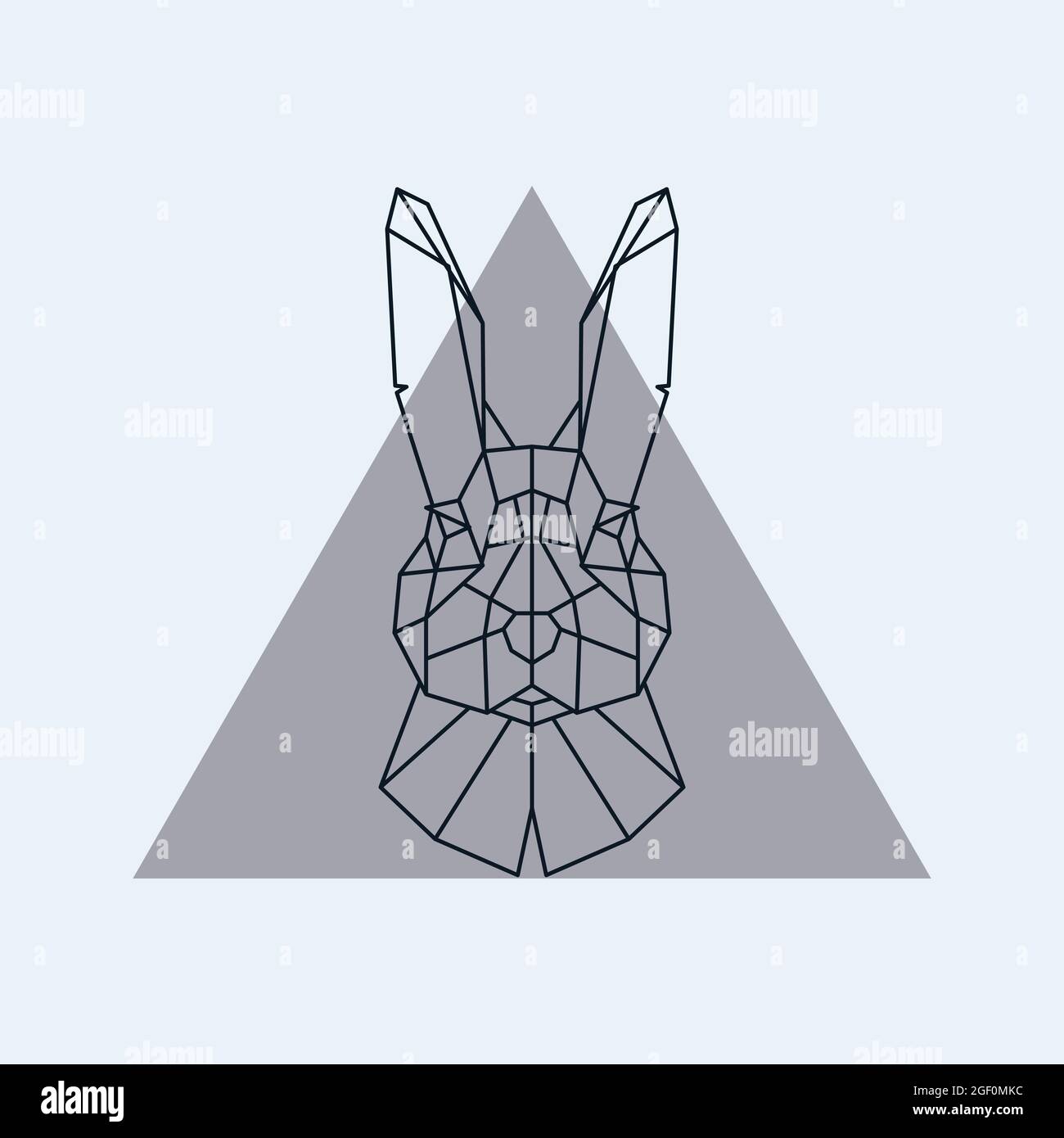 Geometrischer Kopf eines Hasen. Vektorgrafik. Stock Vektor