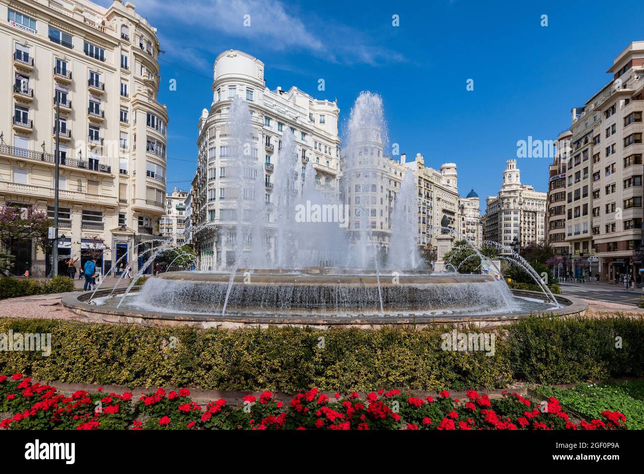Plaza del Ayuntamiento, Valencia, Bundesland Valencia, Spanien Stockfoto