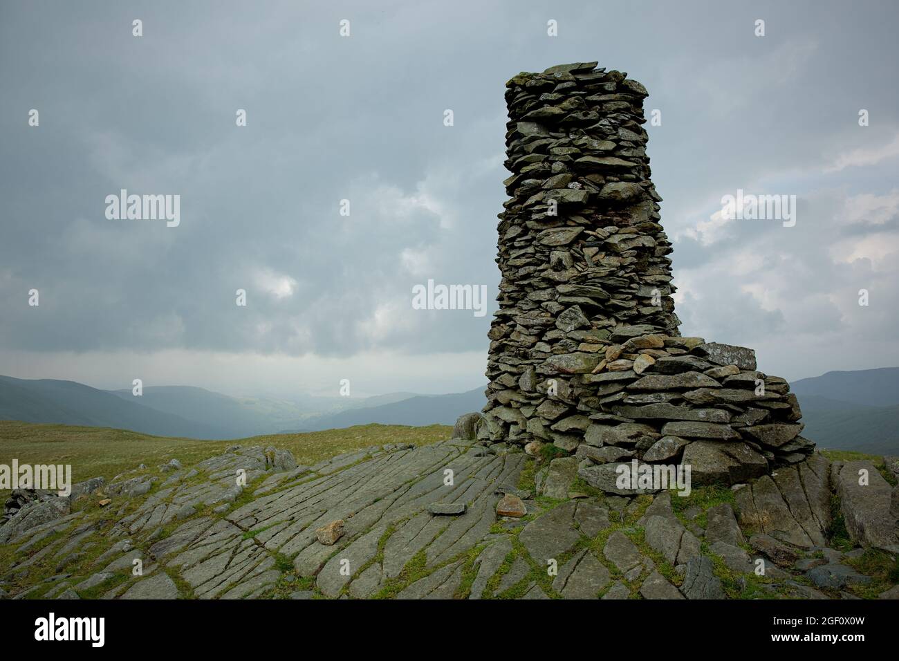 Gipfelfeuer am Thornthwaite Crag Stockfoto