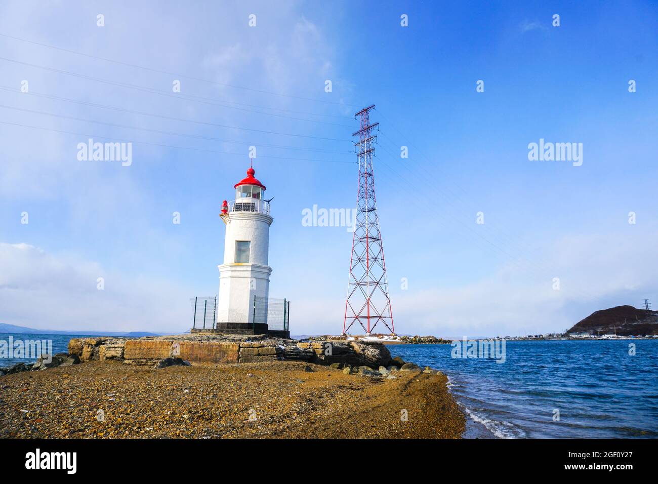 Leuchtturm Tokarevskiy in Wladiwostok Russland Stock Foto Stock Bilder Stock Bilder Stockfoto
