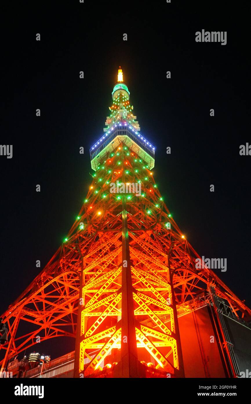 Tokyo Tower bei Nacht Tokyo Japan Stock Photo Stock Bilder Stock-Bilder Stockfoto