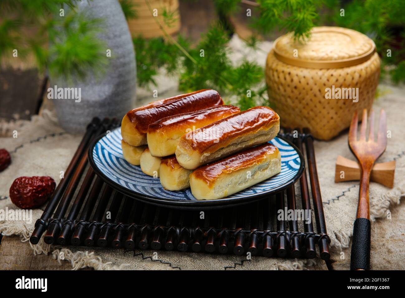 Rote Bohnenpaste Kastanie knackig leckeren Nachmittagstee Stockfoto