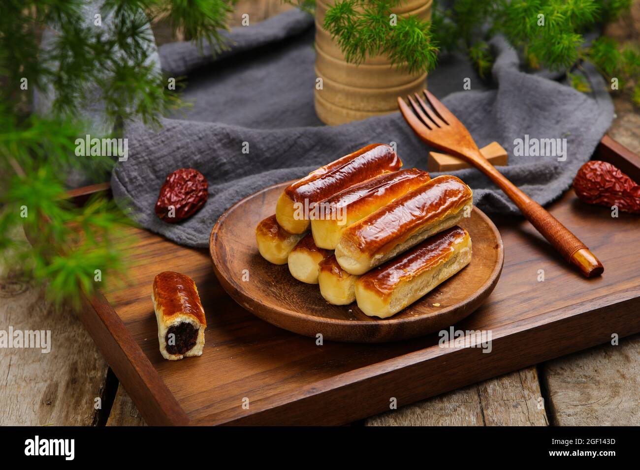 Rote Bohnenpaste Kastanie knackig leckeren Nachmittagstee Stockfoto