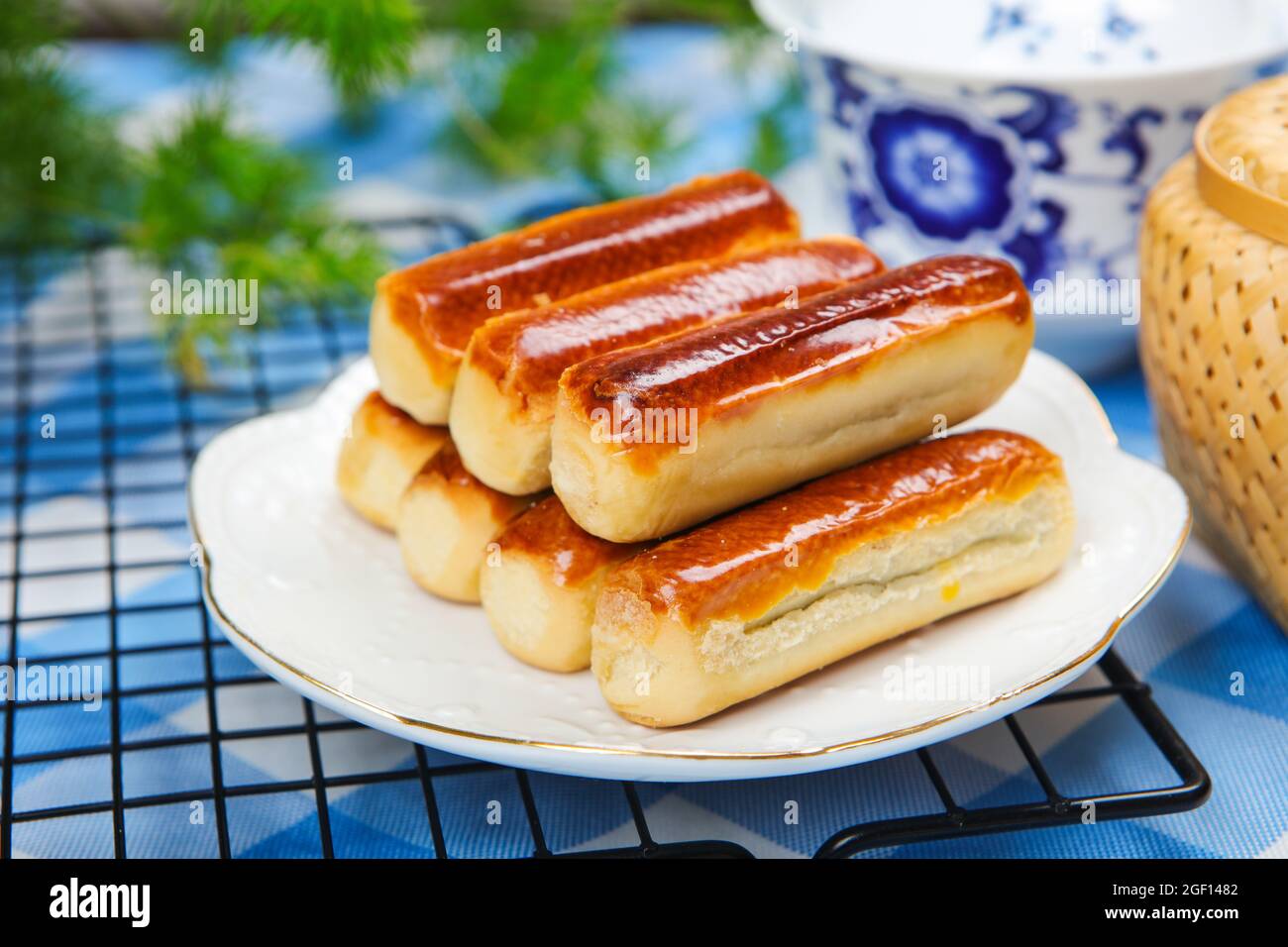 Rote Bohnenpaste Kastanie knackig leckeren Nachmittagstee Stockfoto