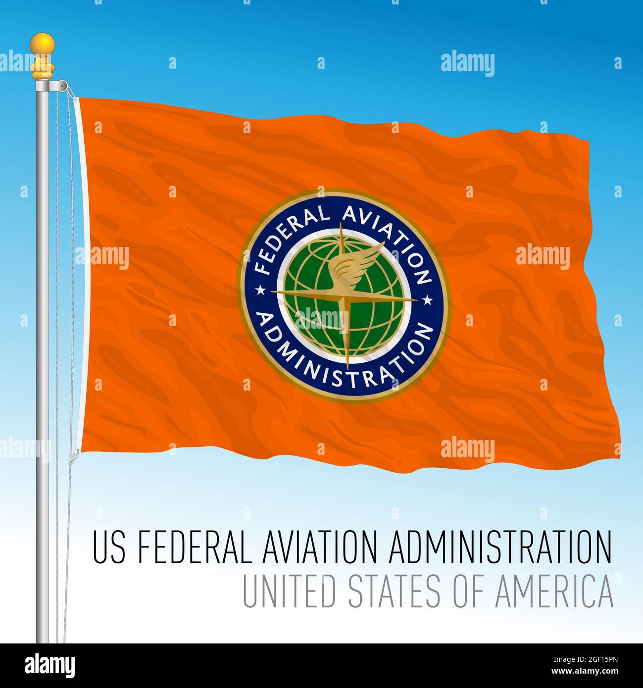 Flagge DER US Federal Aviation Administration, Vereinigte Staaten von Amerika, Vektordarstellung Stock Vektor