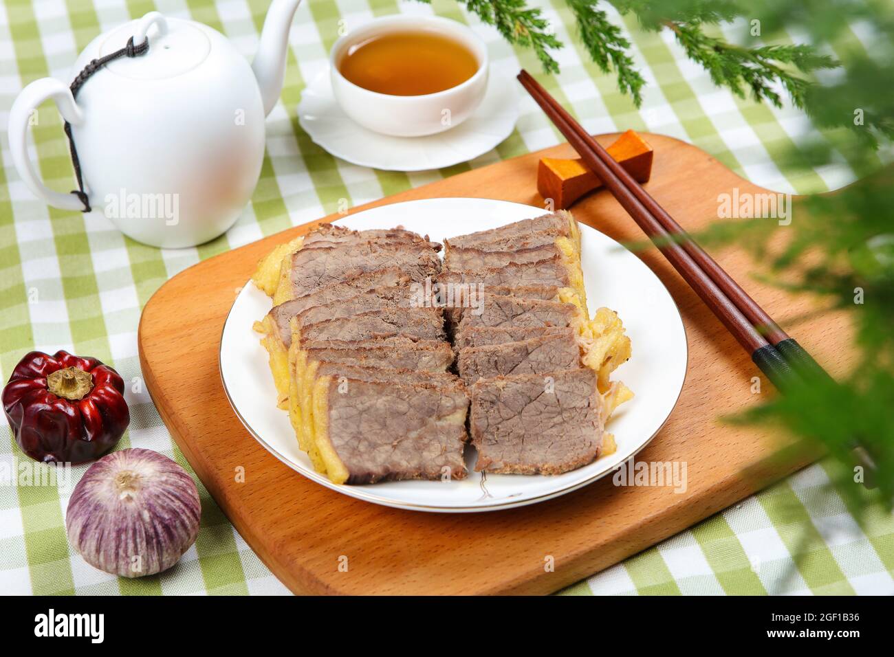 Rindfleisch in brauner Soße Stockfoto