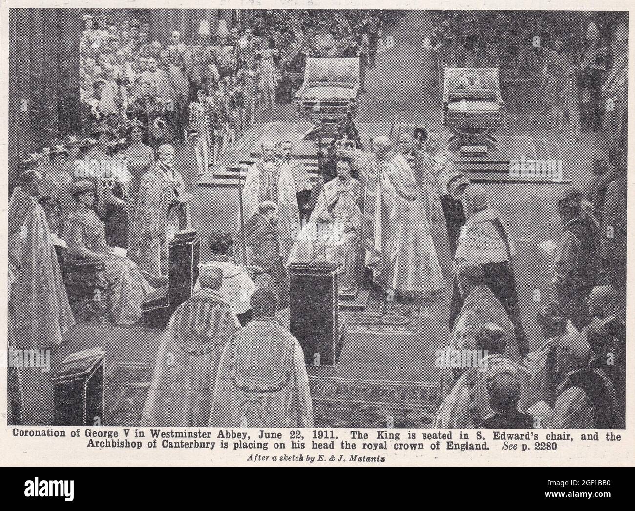 Krönung von George V. in Westminster Abbey, 22. Juni 1911. Stockfoto