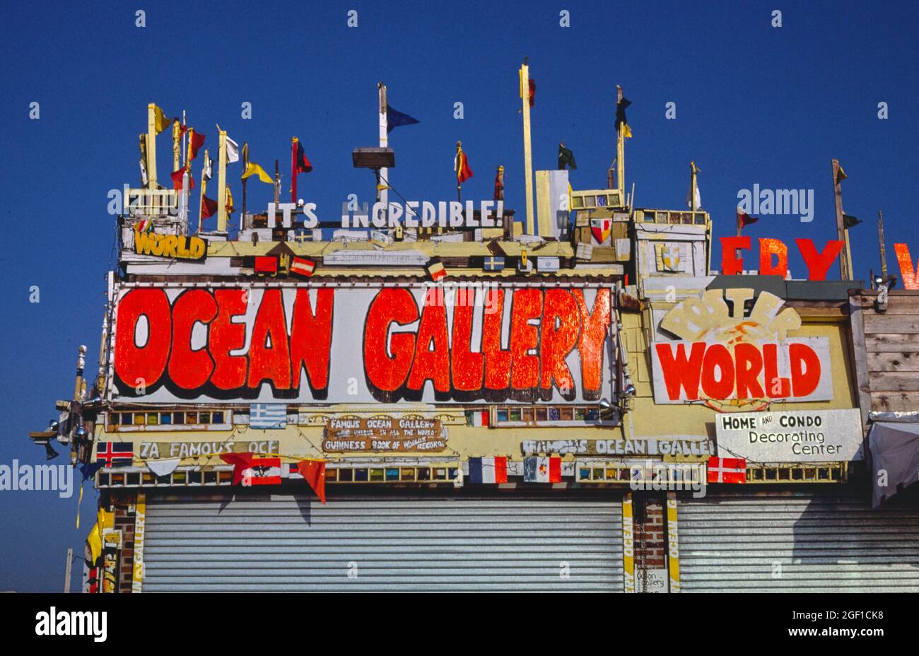 Ocean Gallery World Sign, Ocean City, Maryland, 1985 Stockfoto