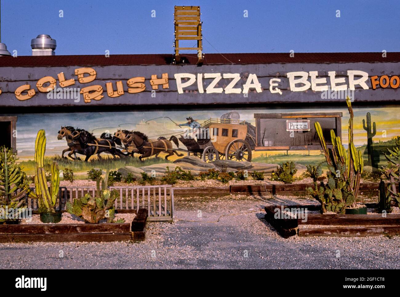 Oma's Gold Rush Pizza and Beer, Ocean City, Maryland, 1985 Stockfoto