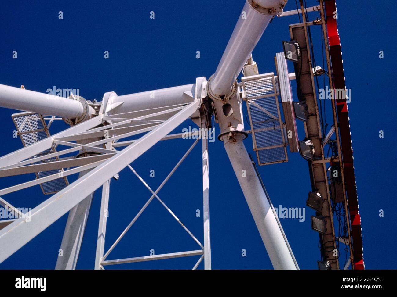 Piratenfahrt, Vergnügungspark, horizontale Details, Ocean City, Maryland, 1985 Stockfoto